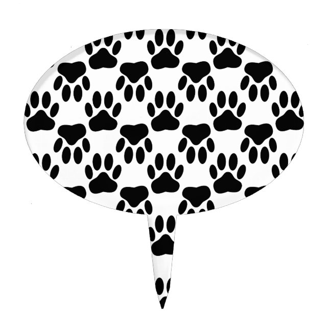 Up And Down Dog Paw Prints Cake Topper (Front)