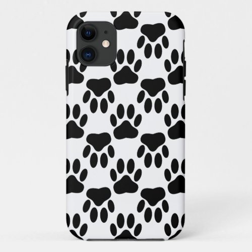 Up And Down Dog Paw Prints iPhone 11 Case