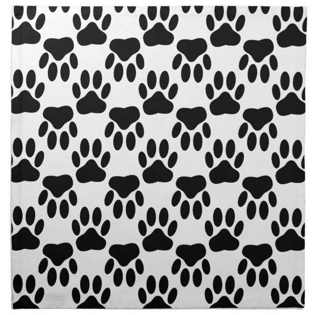 Up And Down Dog Paw Prints Napkin (Front)