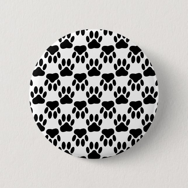 Up And Down Dog Paw Prints Pinback Button (Front)