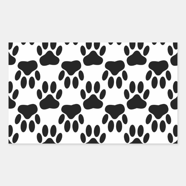 Up And Down Dog Paw Prints Rectangular Sticker (Front)