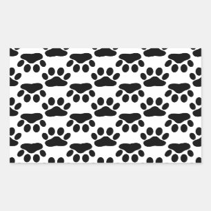Up And Down Dog Paw Prints Rectangular Sticker