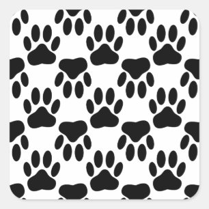 Up And Down Dog Paw Prints Square Sticker