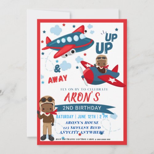 Up  Away Birthday Invitation Card