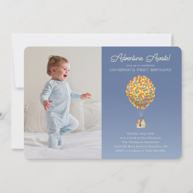 UP Birthday | Adventure is Out There - Photo Invitation (Front)