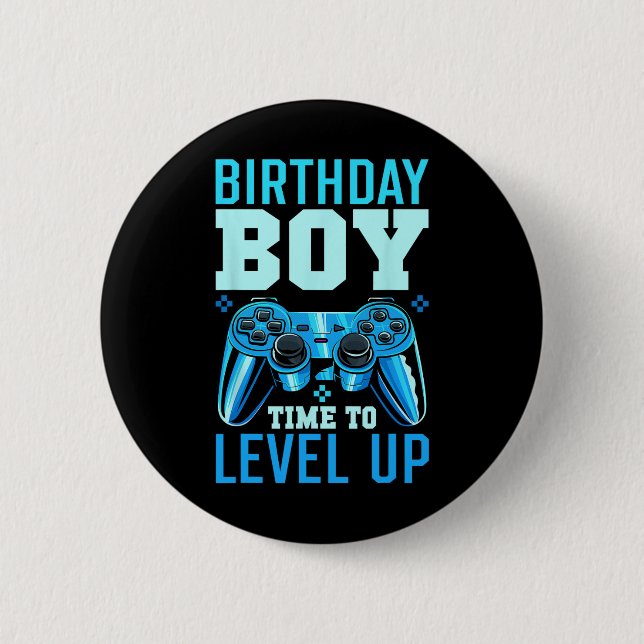 Up Birthday Boy Matching Gamer Party - Clic Fit1  Button (Front)