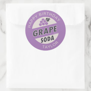 UP Birthday   Grape Soda Birthday Classic Round Sticker