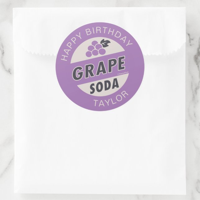 UP Birthday | Grape Soda Birthday Classic Round Sticker (Bag)