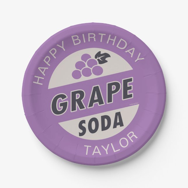 UP Birthday | Grape Soda Birthday Paper Plates (Front)