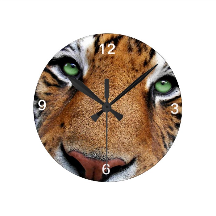 Up Close and Personal Tiger face clock