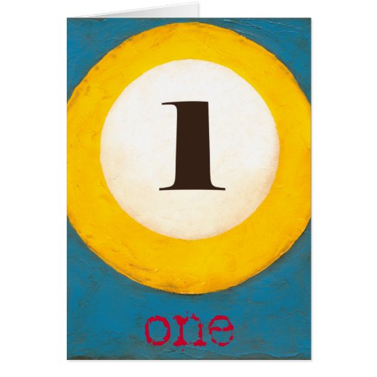 Up Close Painting of Number One Pool Ball Cards (Front)