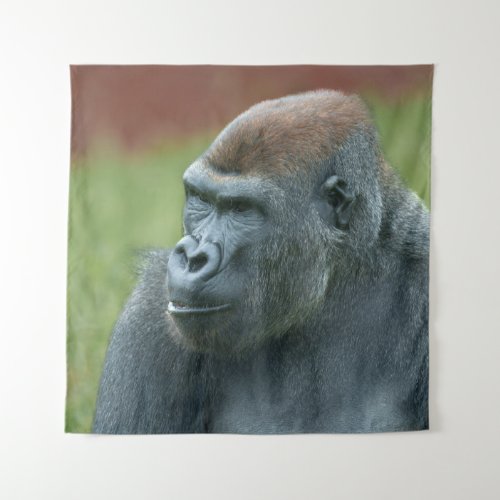 Up Close with Gorilla Lope Enchanting Portrait of Tapestry