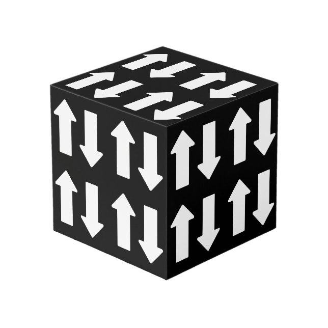 Up Down Wood Cube Decor (Front Angled)