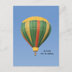 Up Early Hot Air Balloon Postcard