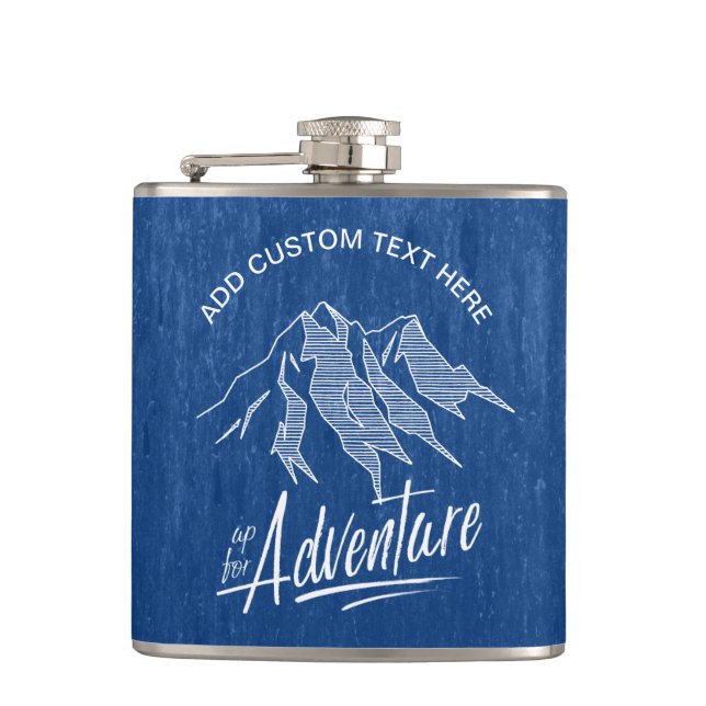 Up For Adventure Mountains ID358 Flask (Front)