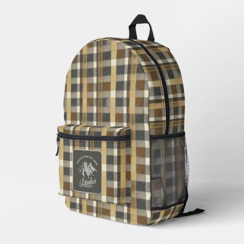 Up For Adventure Mountains Plaid ID358 Printed Backpack