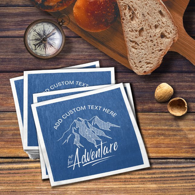 Up For Adventure Mountains White ID358 Paper Napkins (Creator Uploaded)