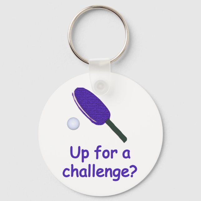 Up For Challenge Ping Pong Keychain (Front)