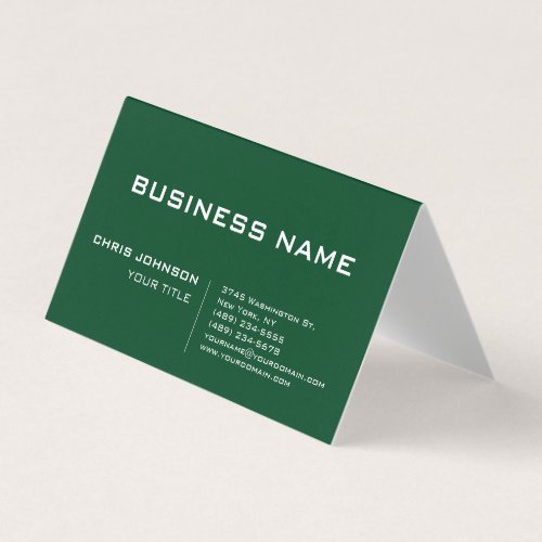 Up Forest Green Modern Professional Contemporary Business Card