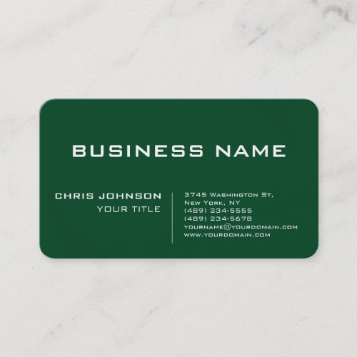Up Forest Green Modern Professional Contemporary Business Card