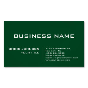 Up Forest Green Modern Professional Contemporary Business Card Magnet