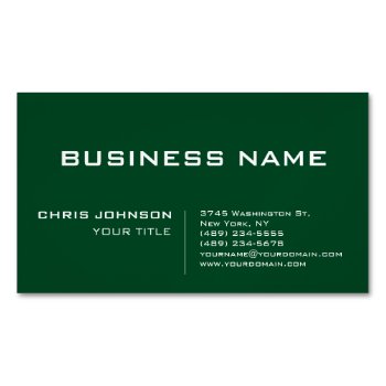 Up Forest Green Modern Professional Contemporary Business Card Magnet by hizli_art at Zazzle
