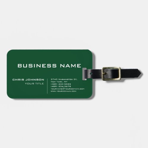 Up Forest Green Modern Professional Contemporary Luggage Tag