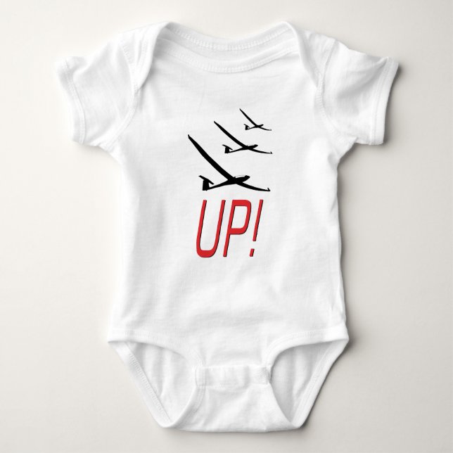 UP !  Glider Sailplane Baby Bodysuit (Front)