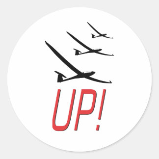 UP ! Glider Sailplane Classic Round Sticker