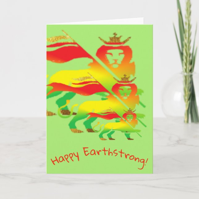 Up! Happy Earthstrong Letterpress Thank You Card (Front)