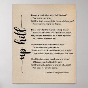 Up Hill Poem Christina Georgina Rossetti Vintage Poster