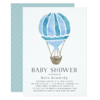 Up in the Air Baby Shower Invitation | Blue
