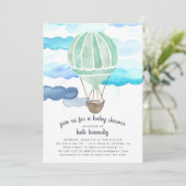 Up in the Air Baby Shower Invitation | Mint (Standing Front)