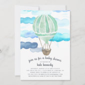 Up in the Air Baby Shower Invitation | Mint (Front)