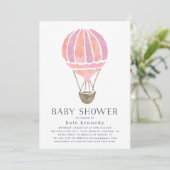 Up in the Air Baby Shower Invitation | Pink (Standing Front)