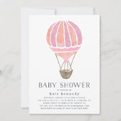 Up in the Air Baby Shower Invitation | Pink (Front)