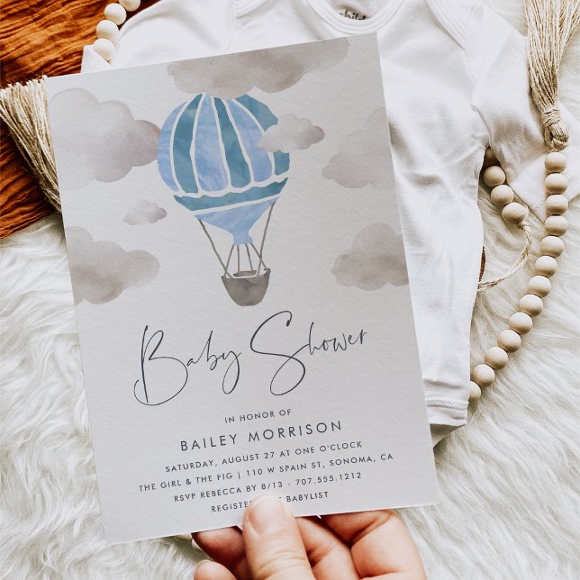 Up in the Air | Hot Air Balloon Baby Shower Invitation (Creator Uploaded)