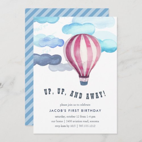 Up in the Air Kids Birthday Party Invitation