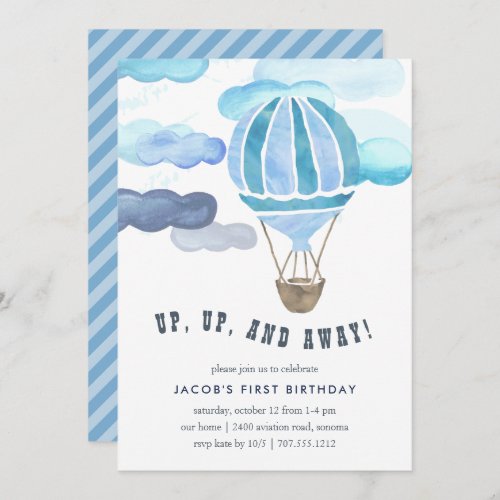 Up in the Air Kids Birthday Party Invite