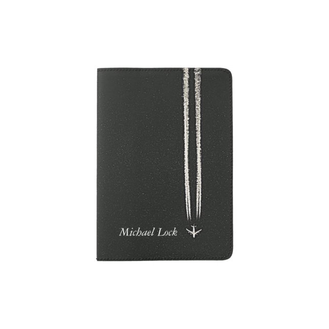 Up in the Sky/Airplane Contrail Personalized Passport Holder (Front)