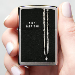 Up in the Sky/Airplane Contrail Personalized Zippo Lighter