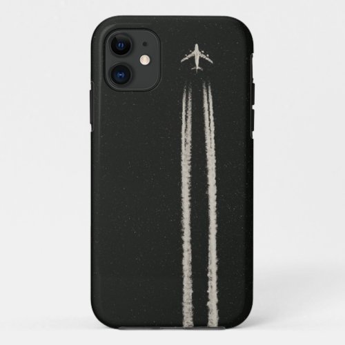 Up in the SkyHigh Altitude Airplane Contrail iPhone 11 Case