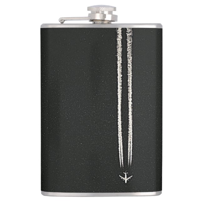 Up in the Sky/High Altitude Airplane Contrail Flask (Front)