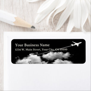 Up in the Sky High Altitude Airplane Contrail Label