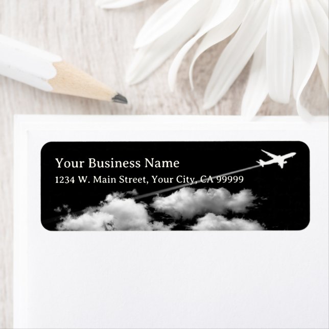 Up in the Sky High Altitude Airplane Contrail Label (Insitu)