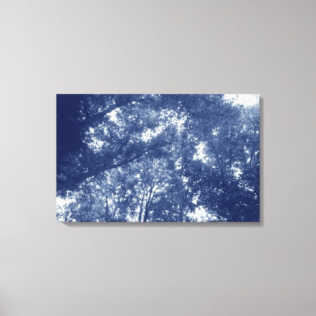 Up in the Trees - Cyanotype Effect Canvas Print (Front)