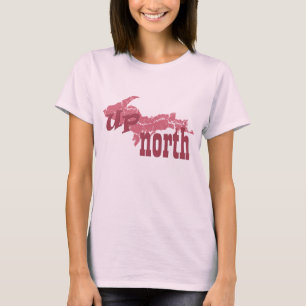 UP Michigan Yooper Up North Ladies Pink T-shirt