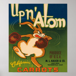 Up N Atom Vintage Crate Label Poster