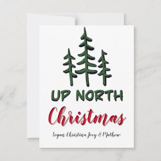 Up North Christmas, rustic evergreens Note Card