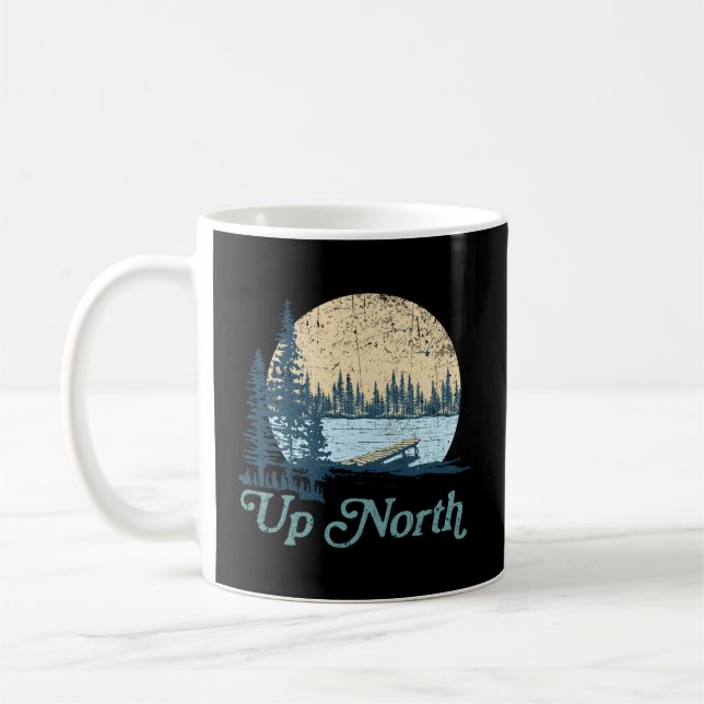 Up North Lake E Tree Cabin Coffee Mug (Left)